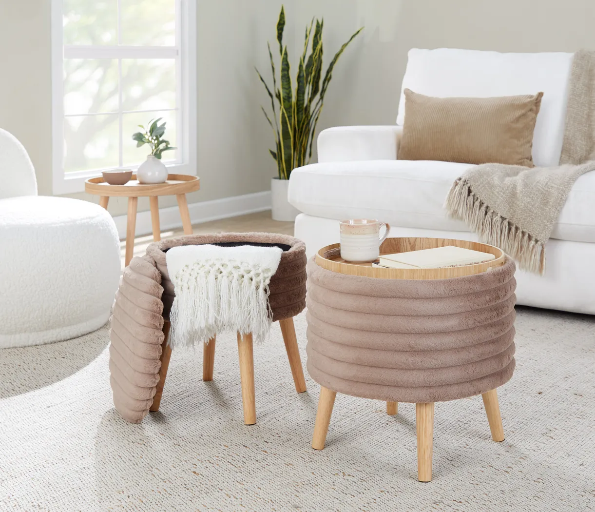 Talana Brown Ottoman, Set of 2 - Thumbnail - Image 4