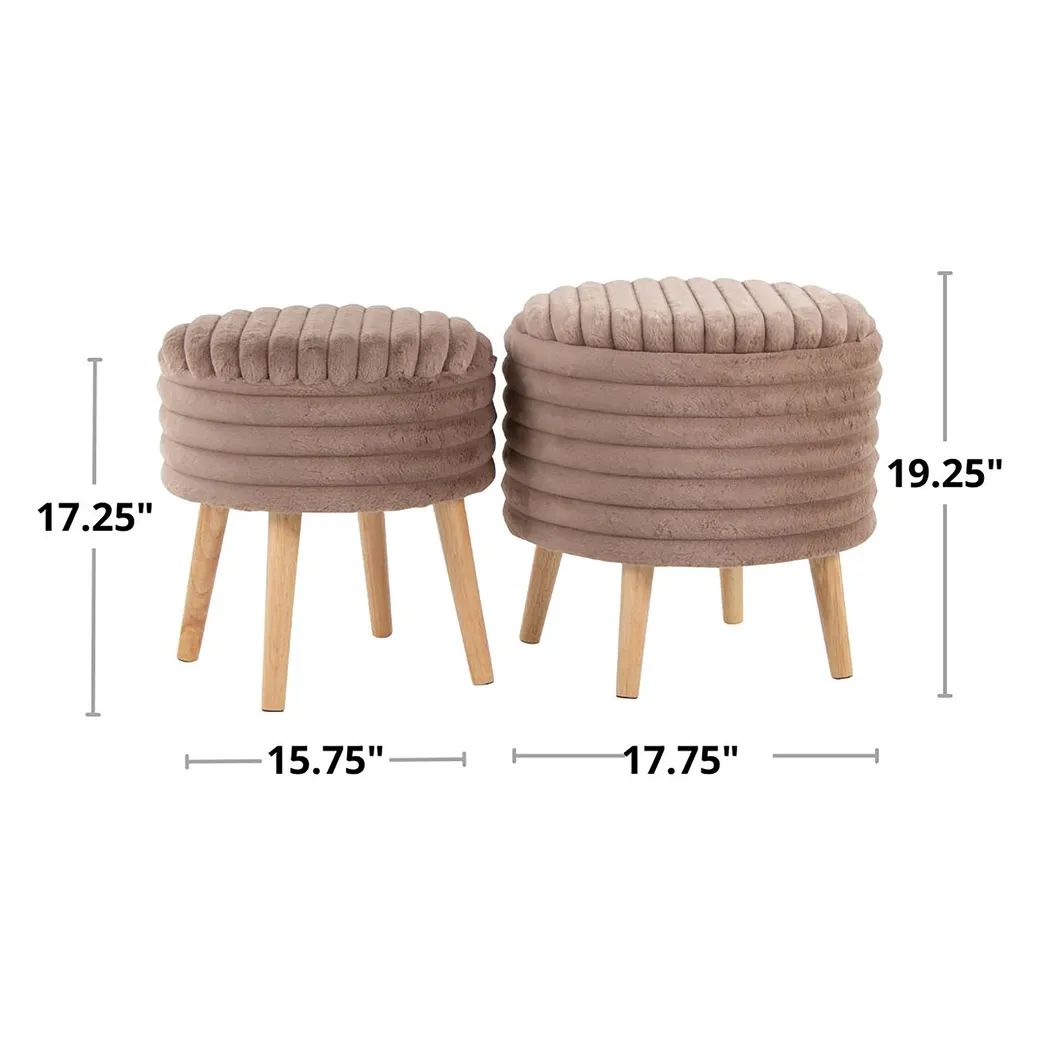 Talana Brown Ottoman, Set of 2 - Thumbnail - Image 6
