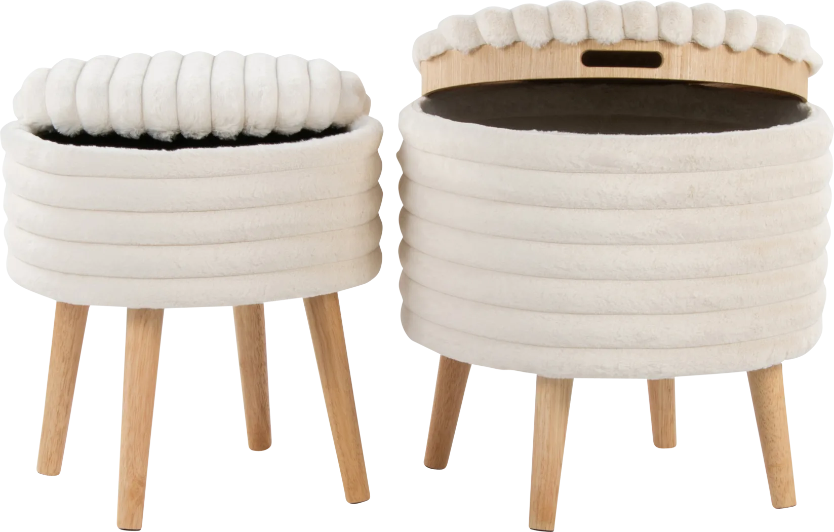 Talana White Ottoman, Set of 2 - Thumbnail - Image 5