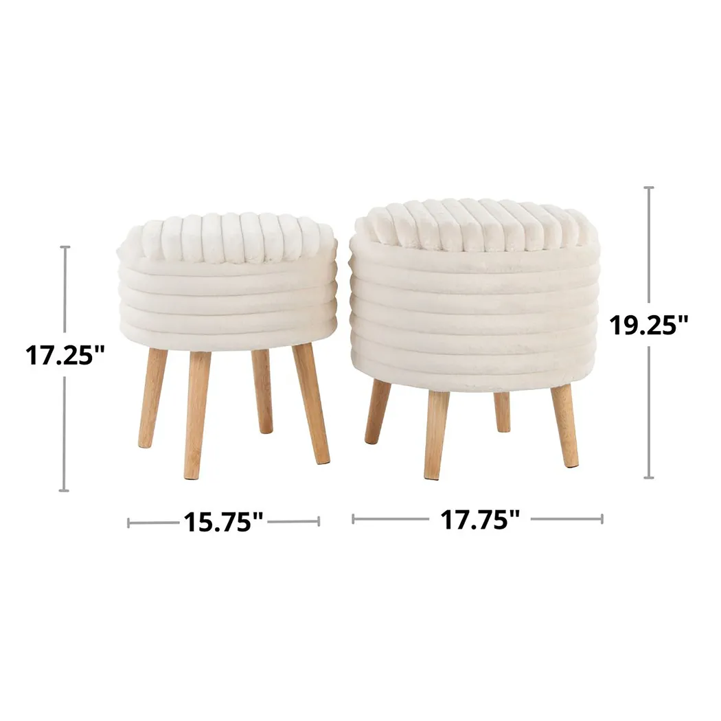Talana White Ottoman, Set of 2 - Thumbnail - Image 7