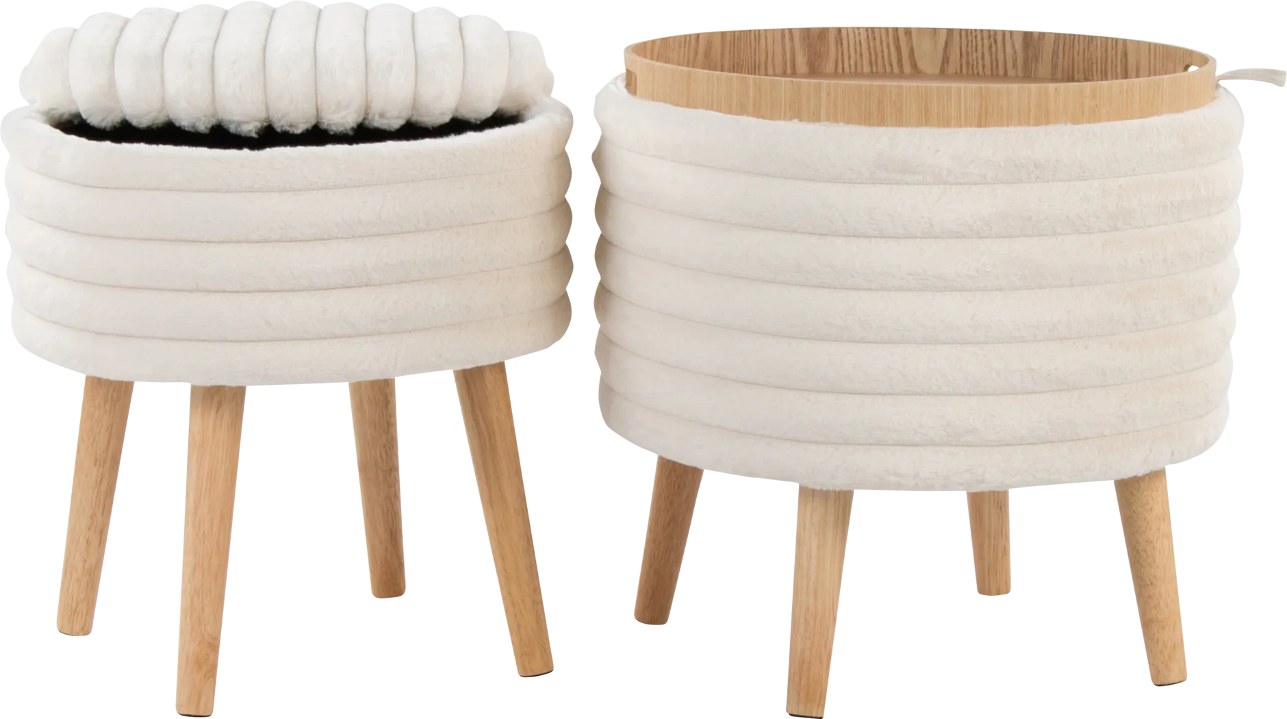 Talana White Ottoman, Set of 2 - Thumbnail - Image 9