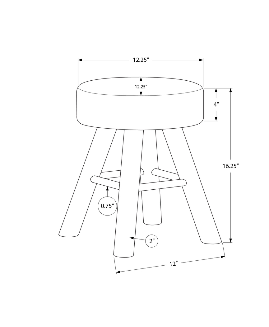 Taldeco Gray Ottoman - Thumbnail - Image 3