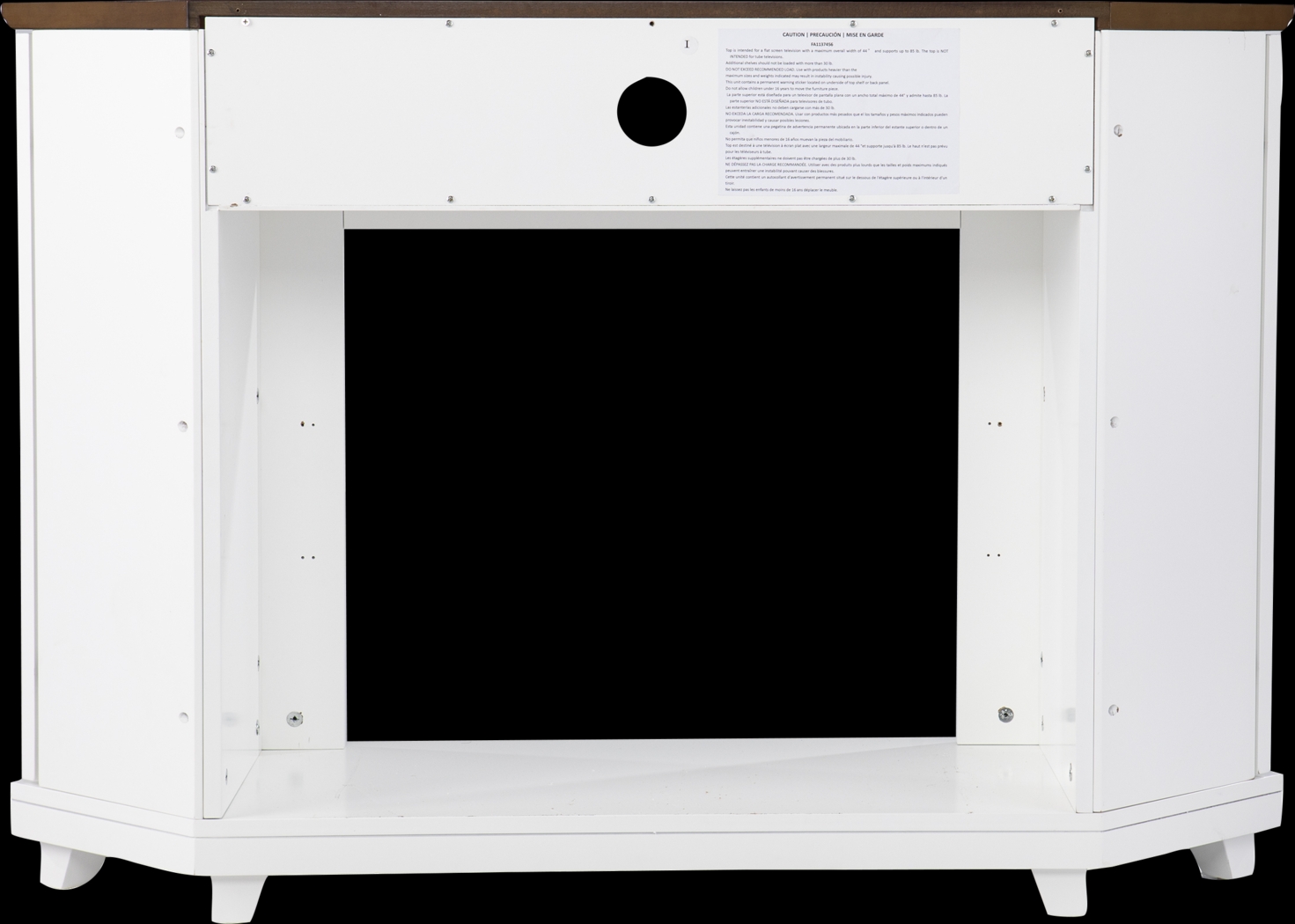 Taliferro II White 46 in. Console With Electric Log Fireplace - Thumbnail - Image 4