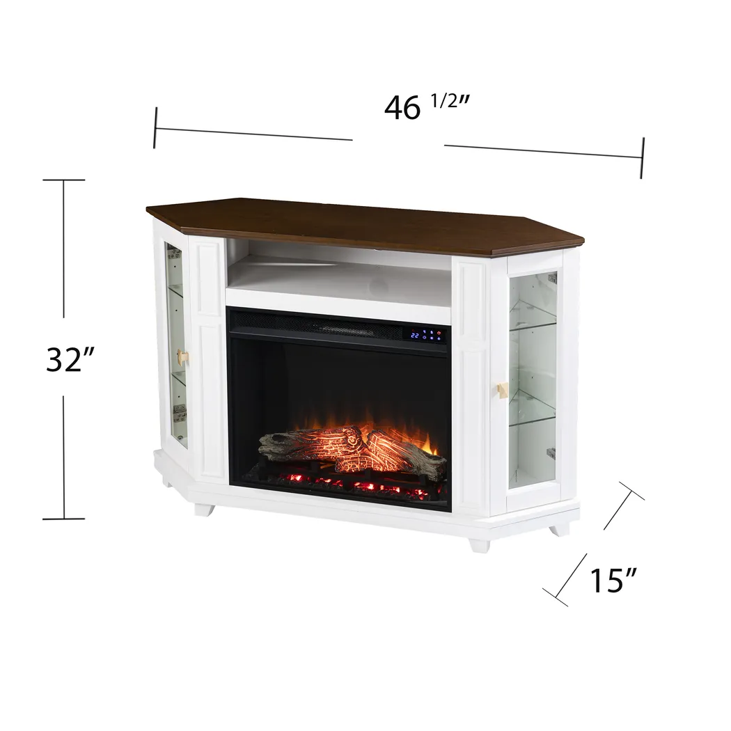 Taliferro IV White 46 in. Console, With Touch Panel Electric Log Fireplace - Image 9