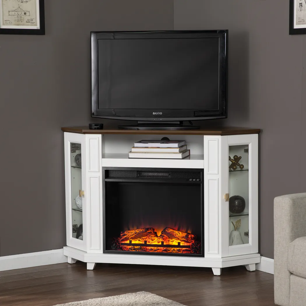Taliferro V White 47 in. Console with Electric Fireplace - Thumbnail - Image 3