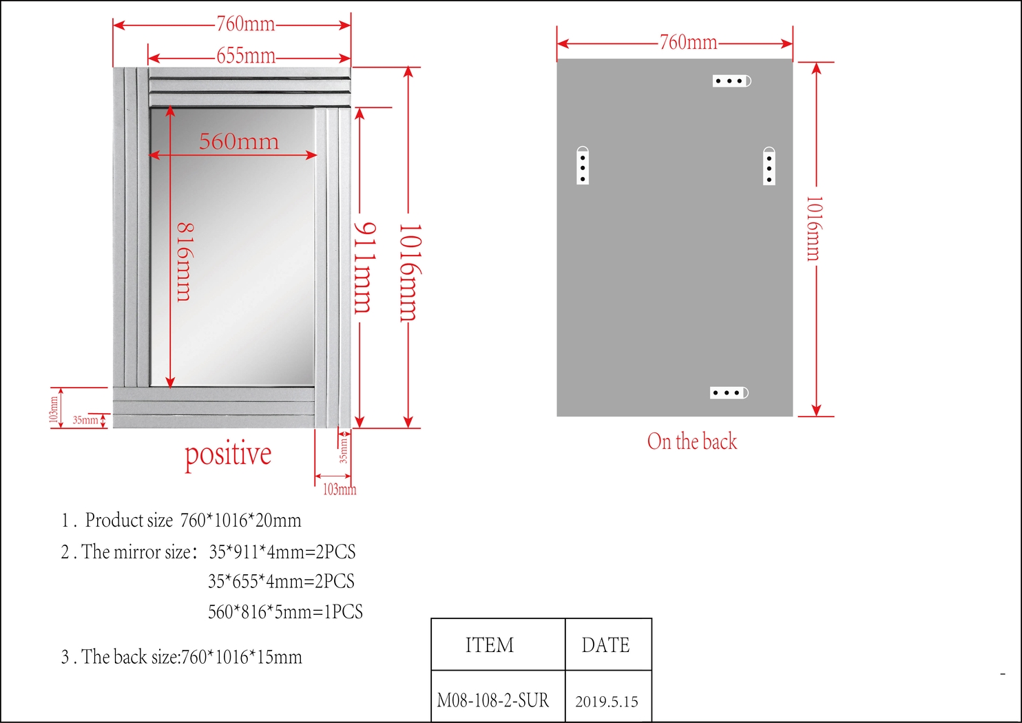 Talina Silver Small Mirror - Thumbnail - Image 3