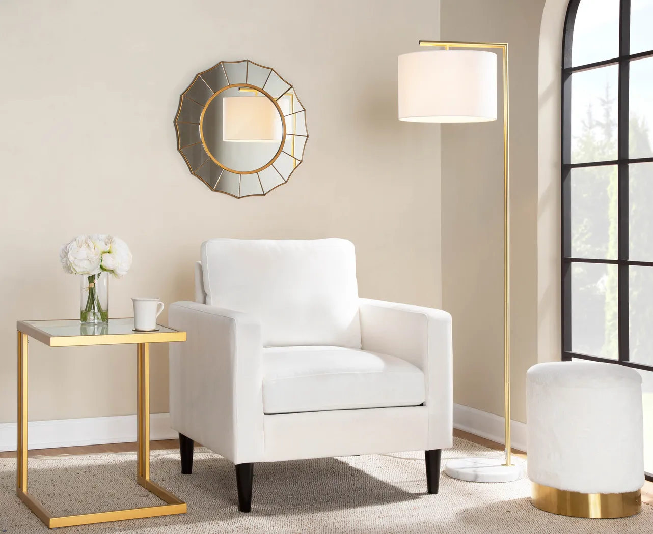 Talioferro Cream Accent Chair - Thumbnail - Image 9