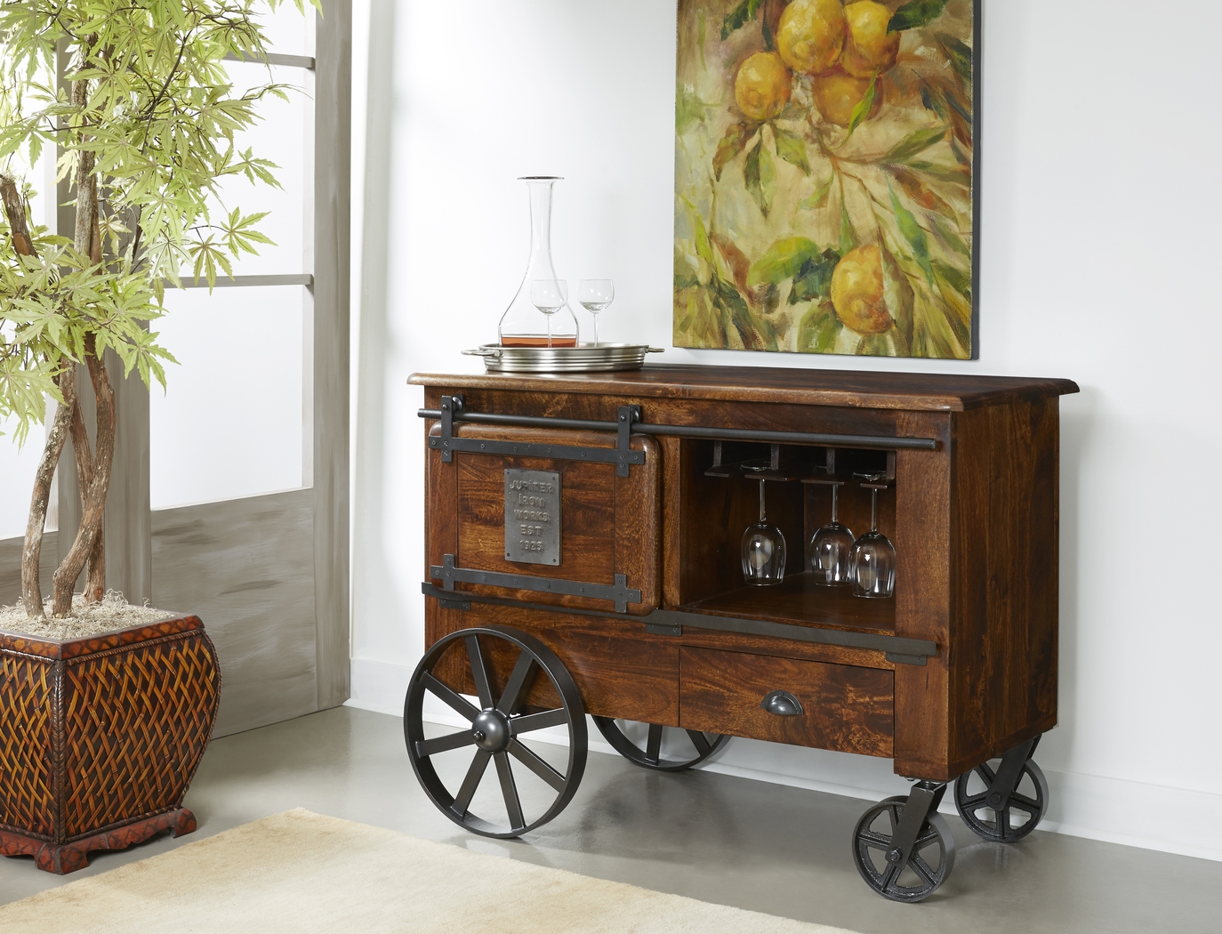 Tallheim Brown Wine Cart - Thumbnail - Image 2