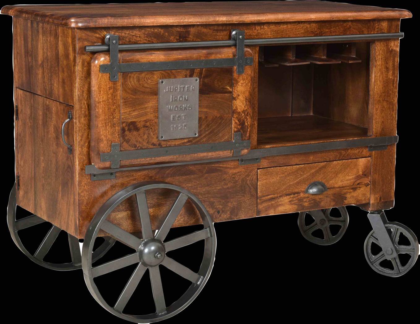 Tallheim Brown Wine Cart - Thumbnail - Image 1