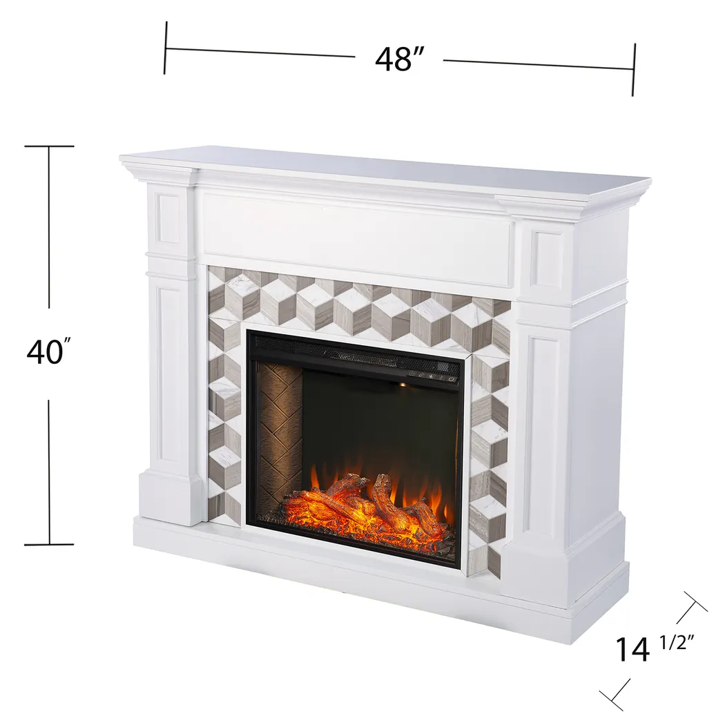 Talmadge III White 48 in. Console With Smart Electric Fireplace - Image 6