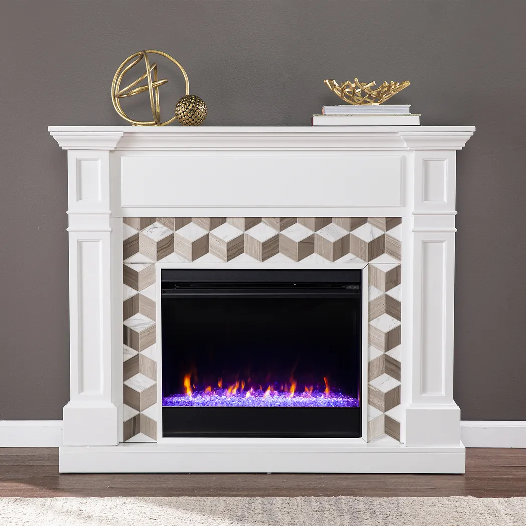 Talmadge I White 48 in. Console, With Color Changing Electric Fireplace - Image 5