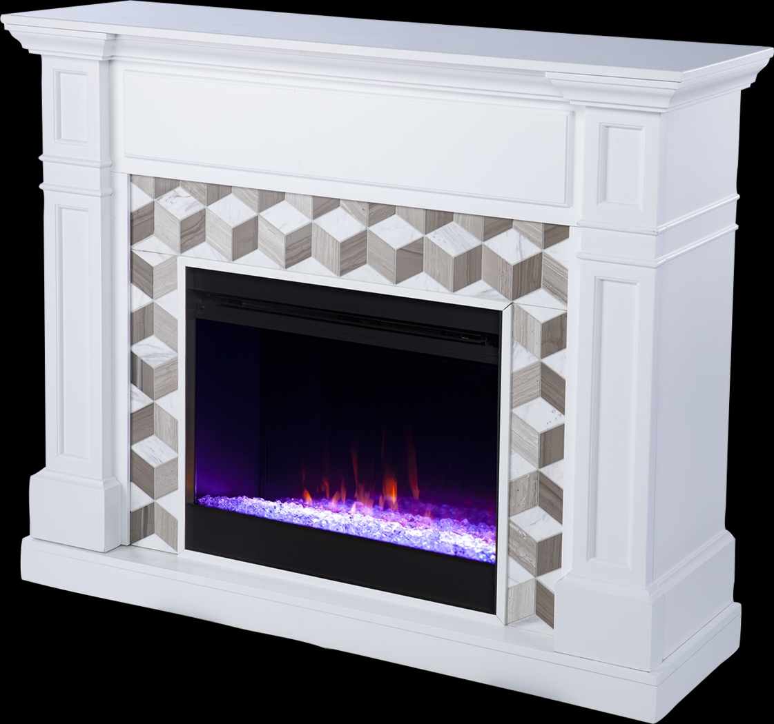 Talmadge I White 48 in. Console, With Color Changing Electric Fireplace - Thumbnail - Image 1