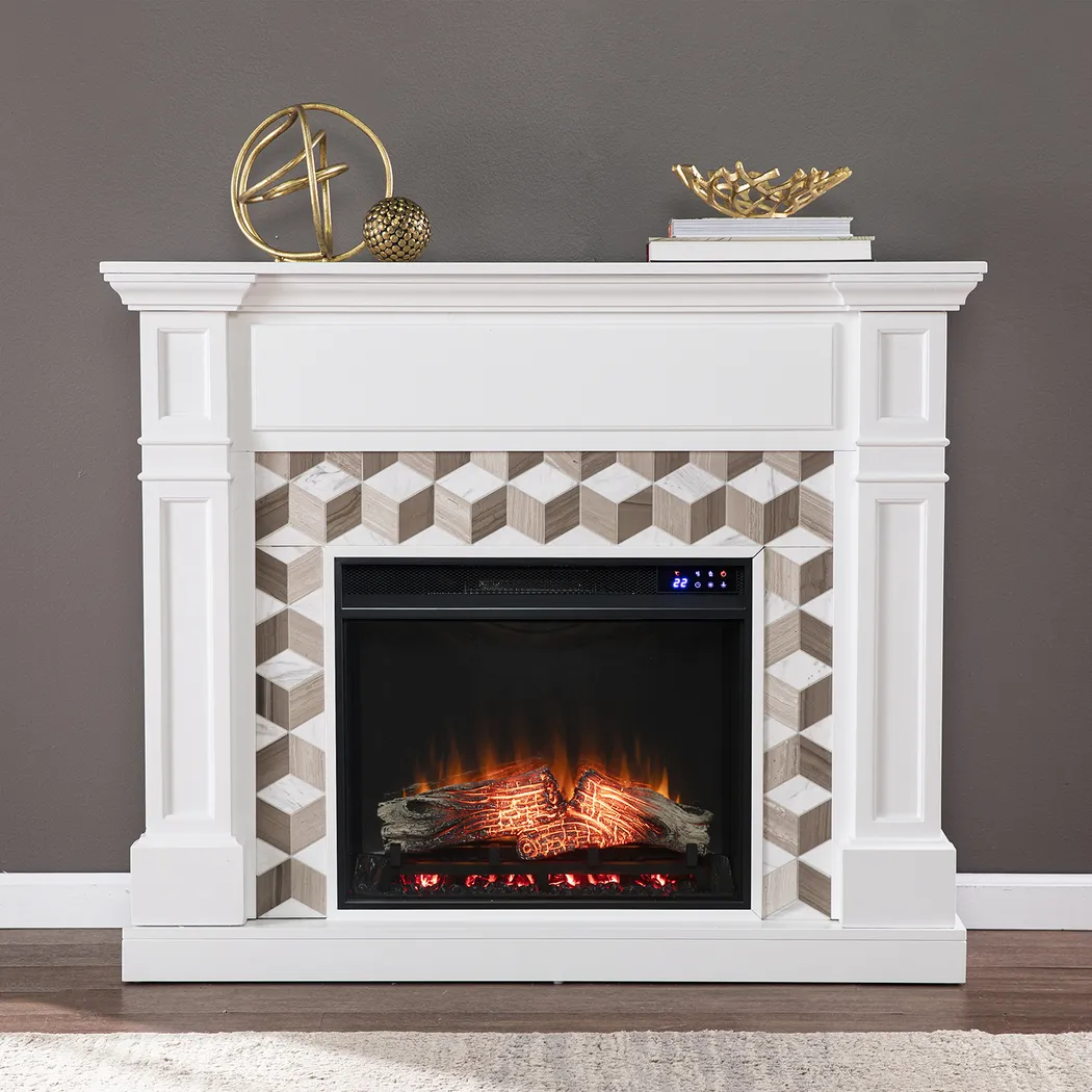 Talmadge IV White 48 in. Console With Touch Panel Electric Fireplace - Image 5