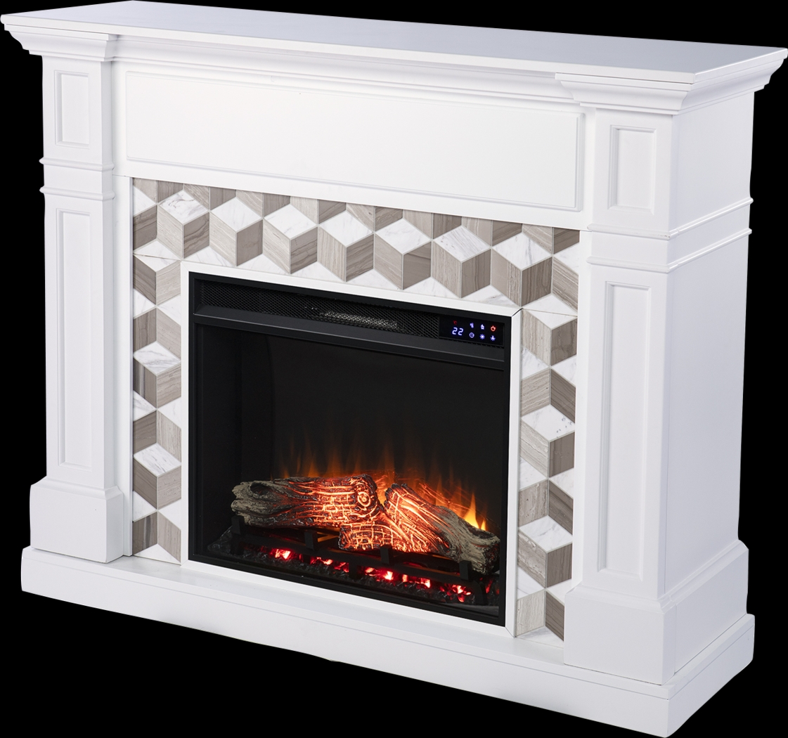 Talmadge IV White 48 in. Console With Touch Panel Electric Fireplace - Thumbnail - Image 1