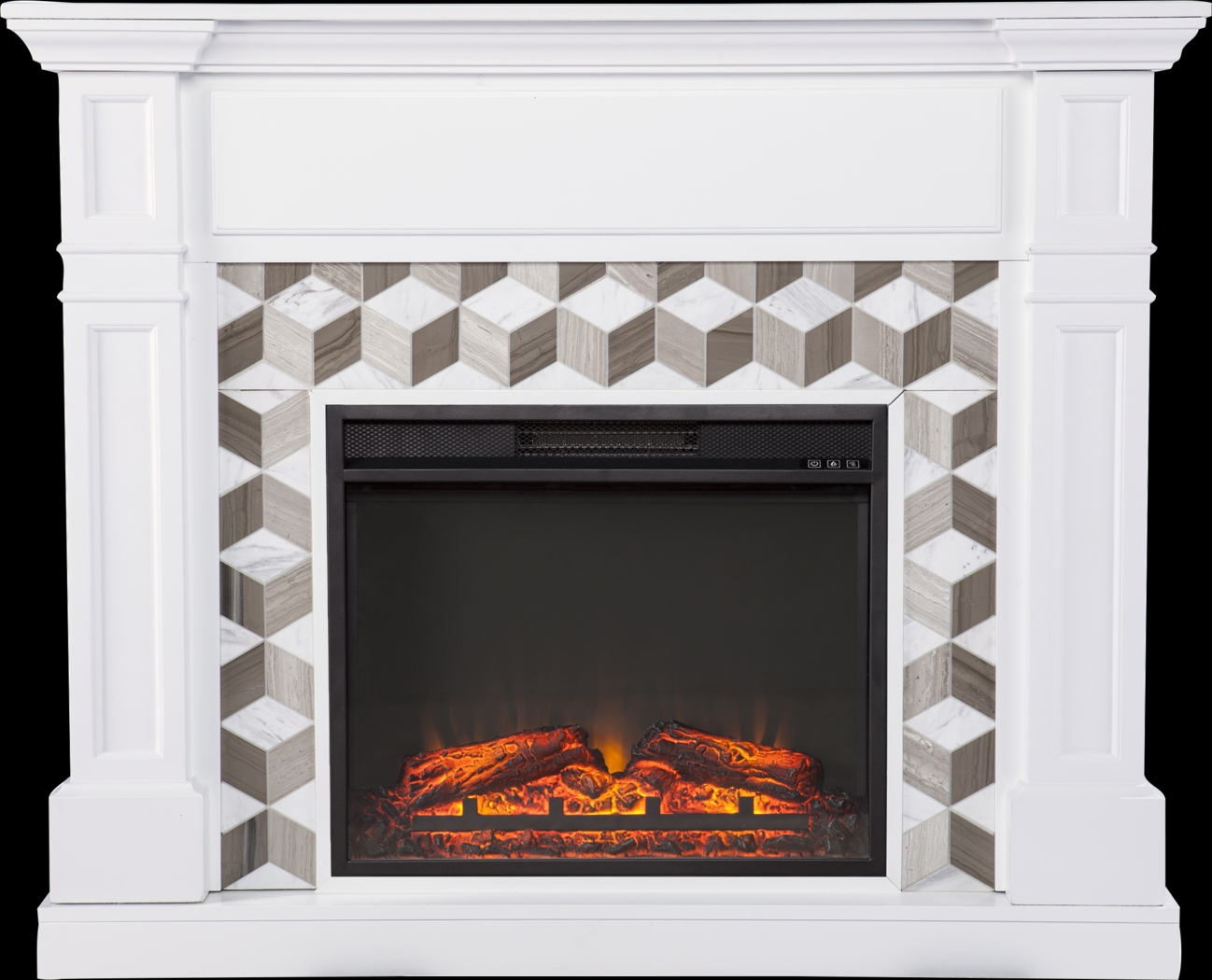 Talmadge V White 48 in. Console with Electric Fireplace - Thumbnail - Image 1