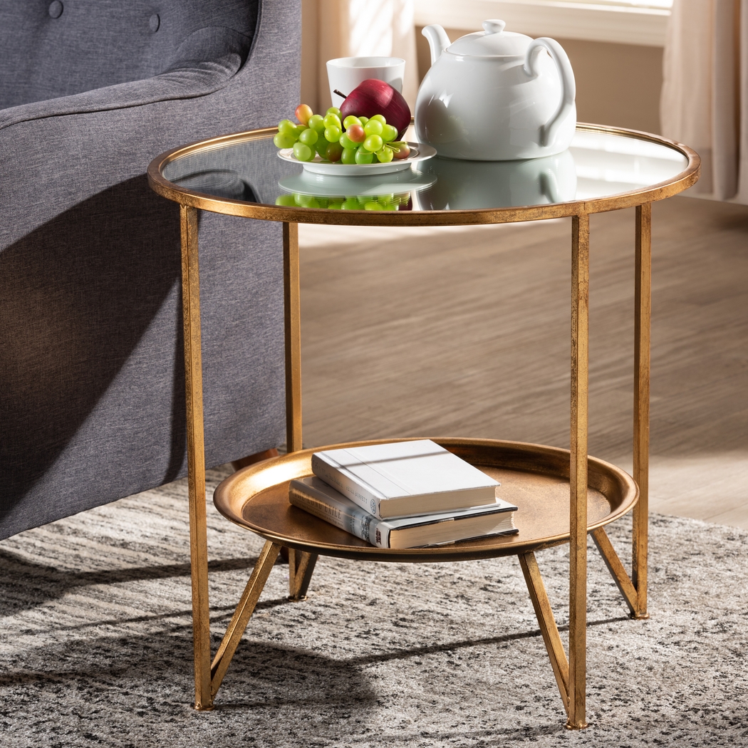 Talton Gold Accent Table - Thumbnail - Image 2