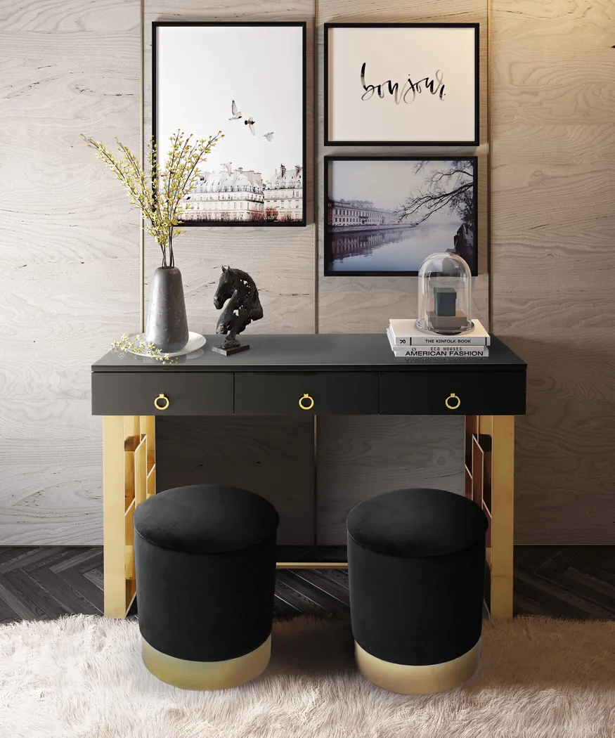 Tamar Ann Black Storage Ottoman - Thumbnail - Image 3