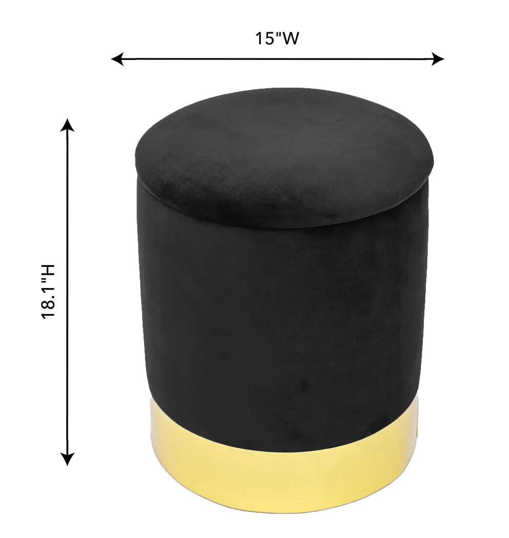 Tamar Ann Black Storage Ottoman - Thumbnail - Image 4