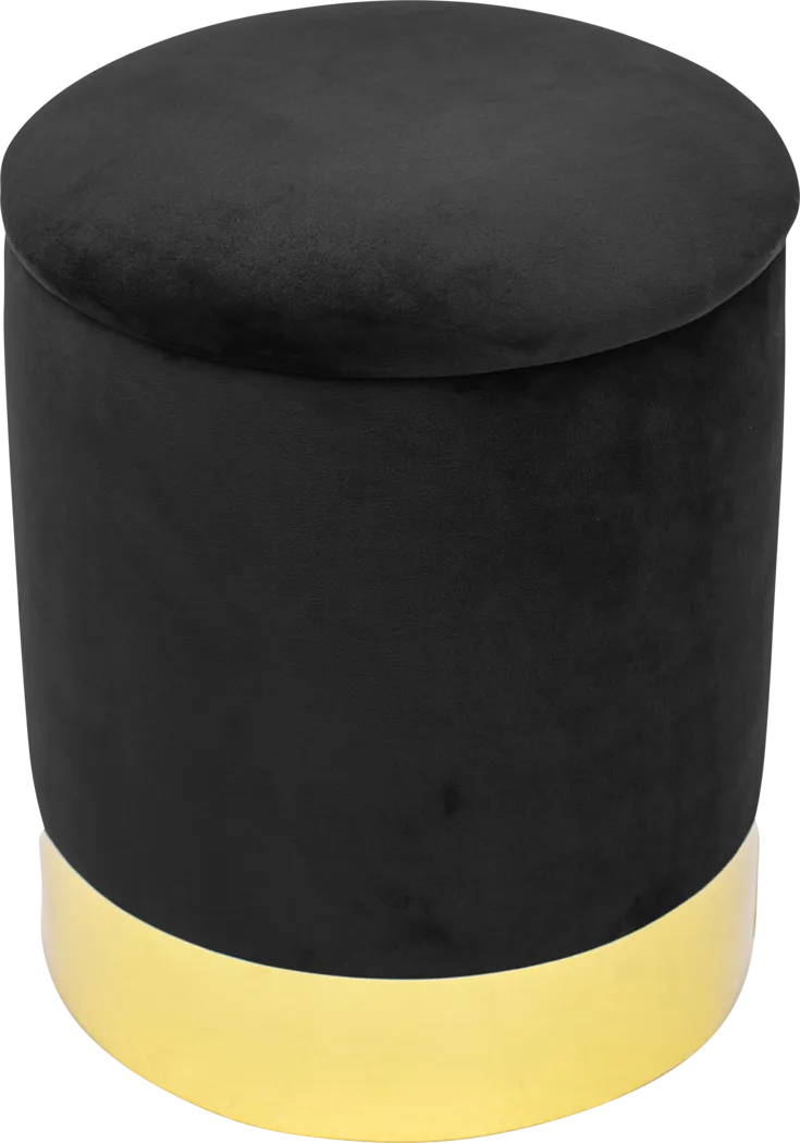 Tamar Ann Black Storage Ottoman - Thumbnail - Image 1