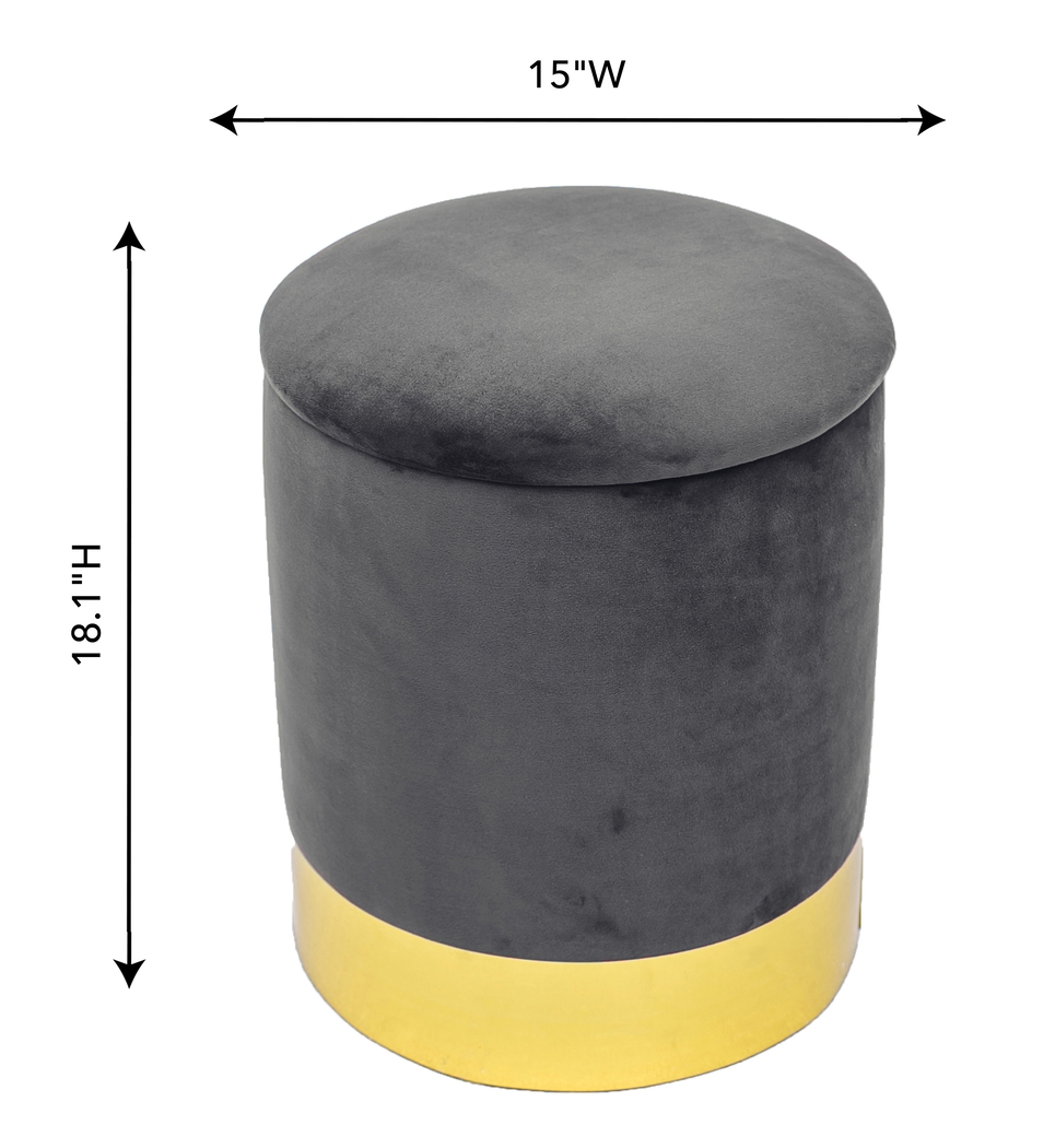 Tamar Ann Gray Storage Ottoman - Thumbnail - Image 5