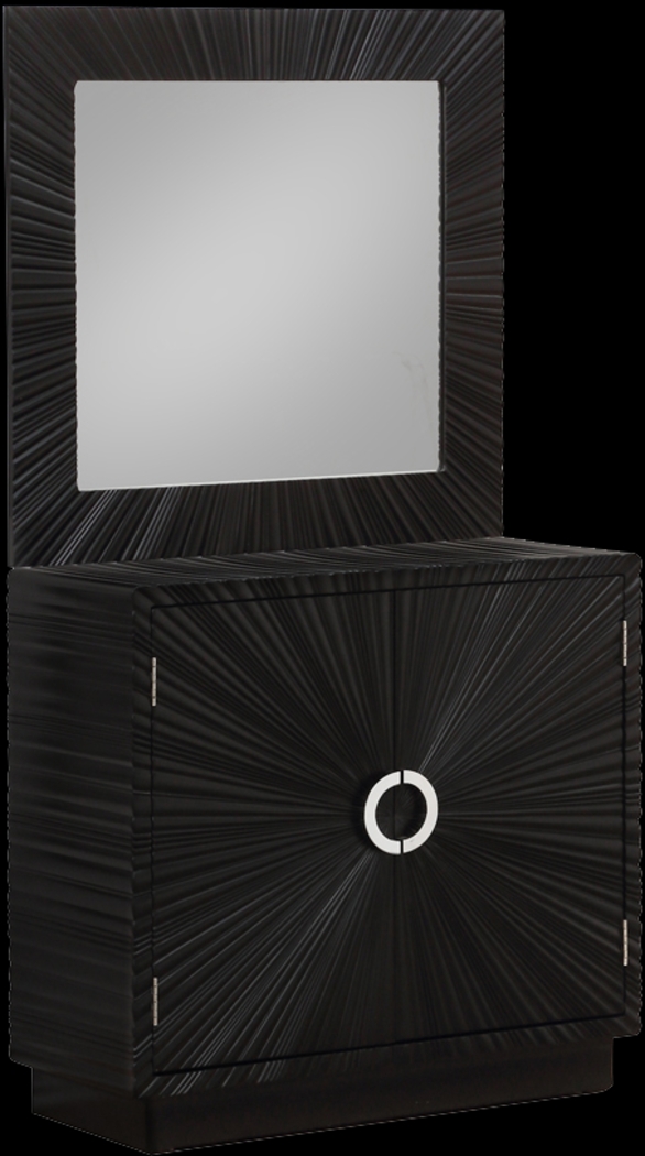Tamar Black Cabinet and Mirror Set - Thumbnail - Image 2