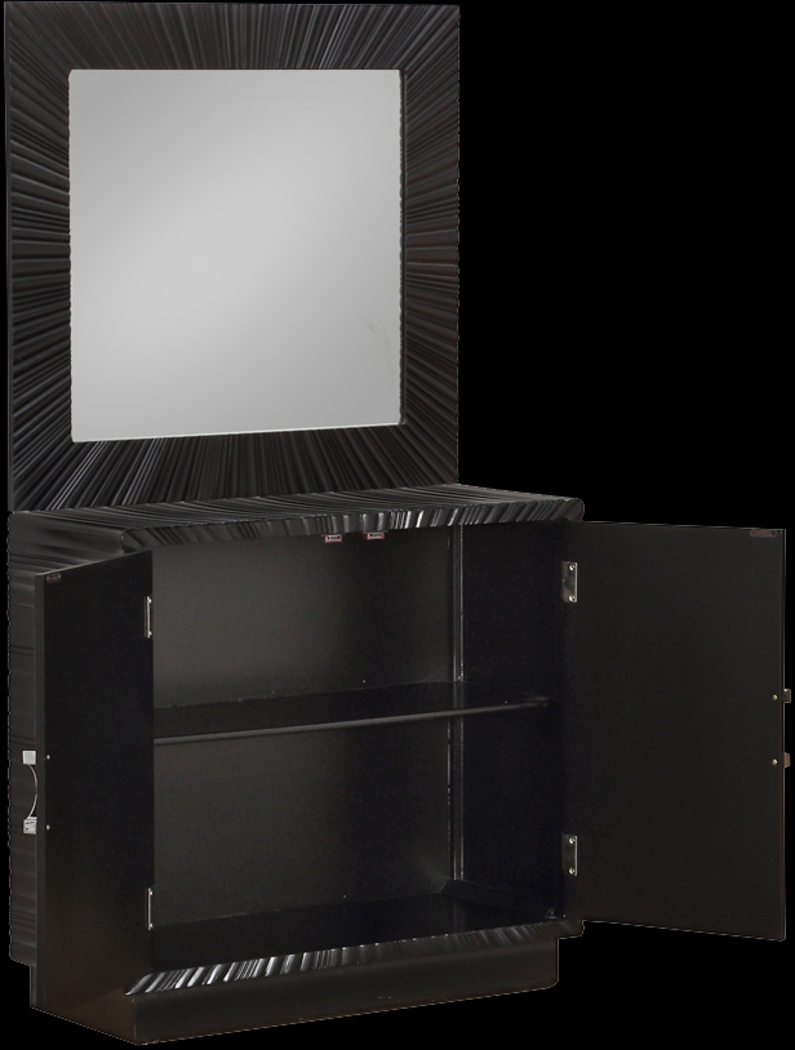 Tamar Black Cabinet and Mirror Set - Thumbnail - Image 3