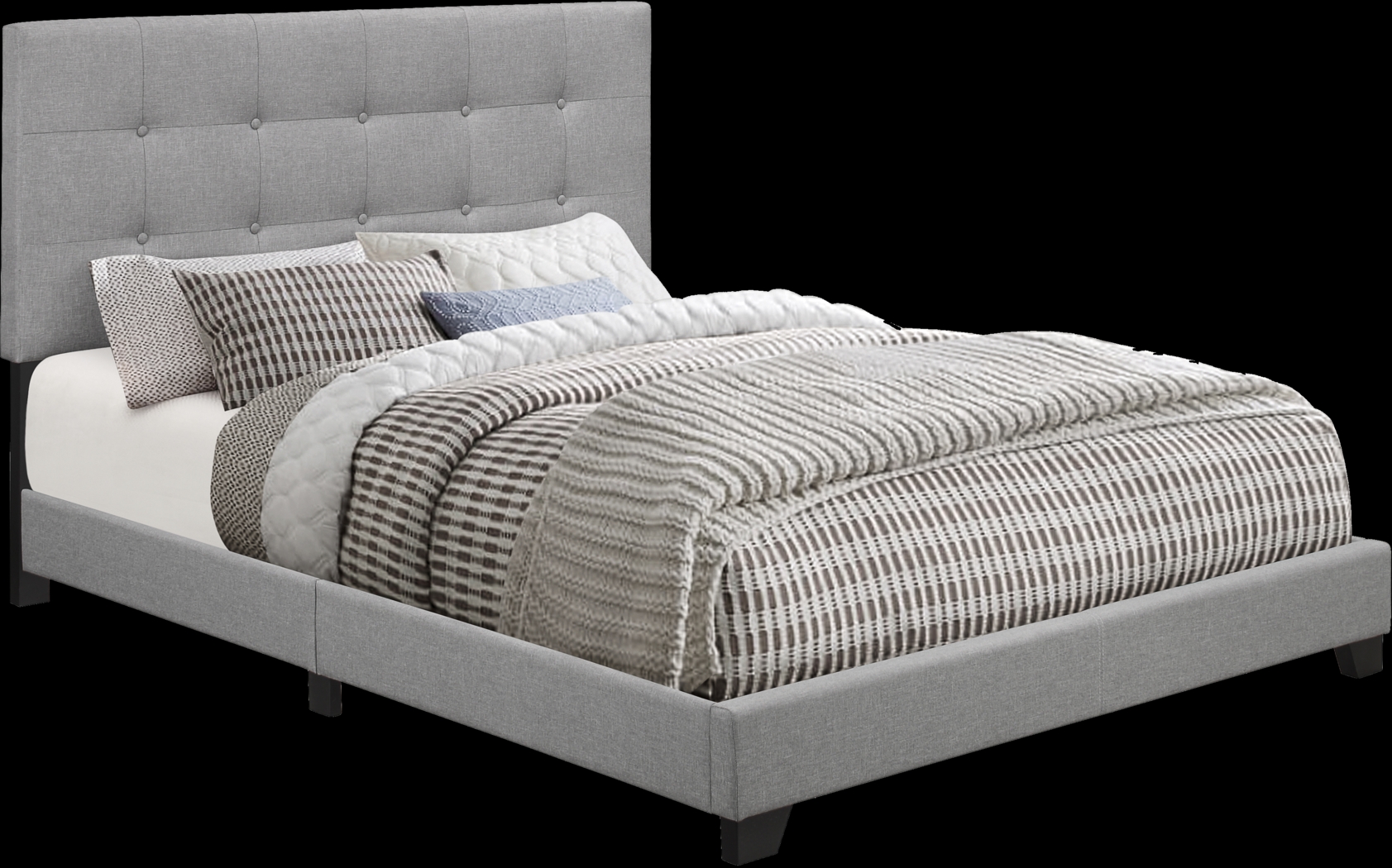 Tamara Gray King Upholstered Bed - Thumbnail - Image 3