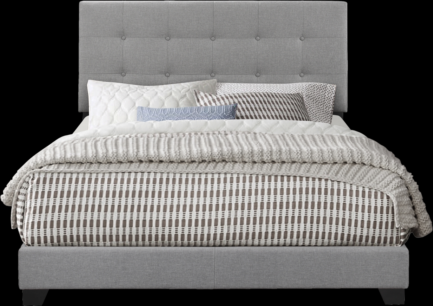 Tamara Gray King Upholstered Bed - Thumbnail - Image 1