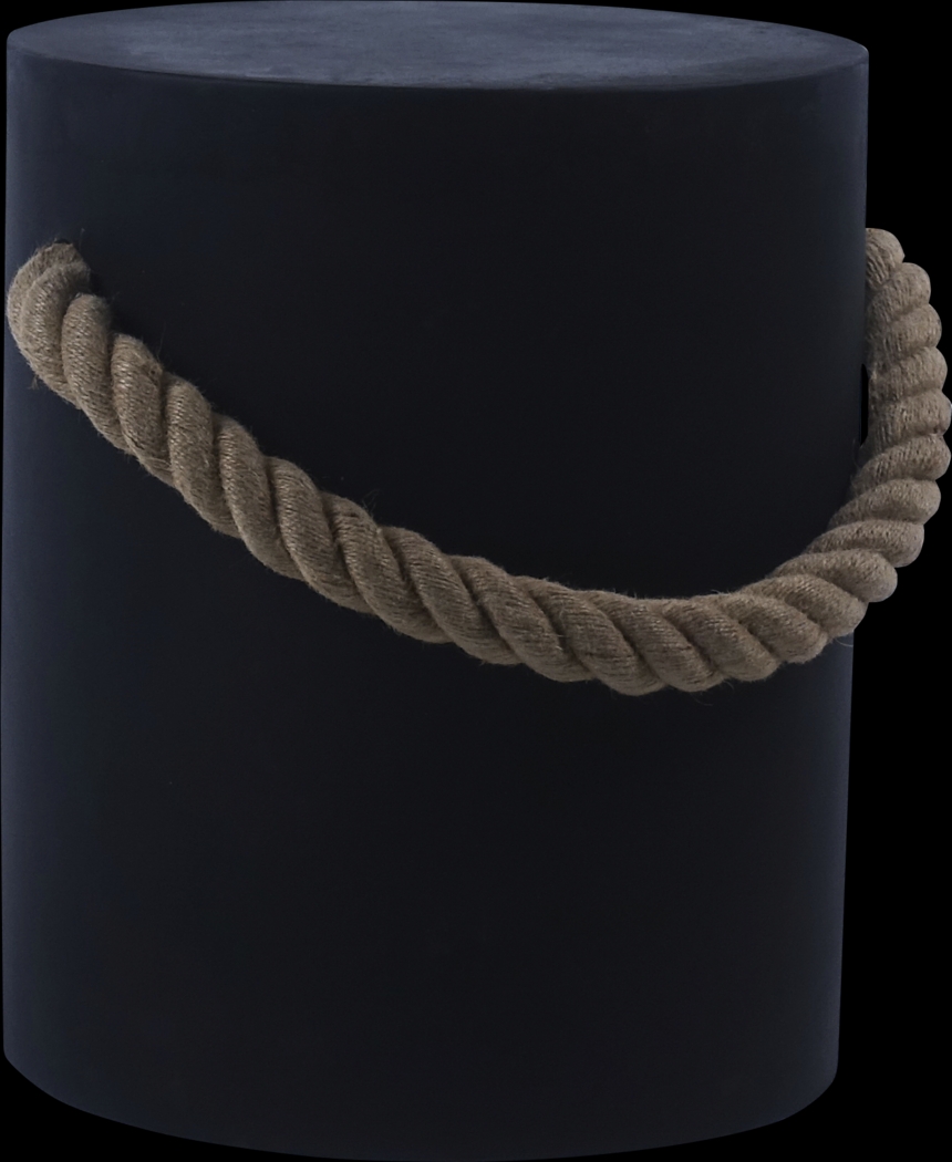 Outdoor Tambor Black Garden Stool - Thumbnail - Image 1