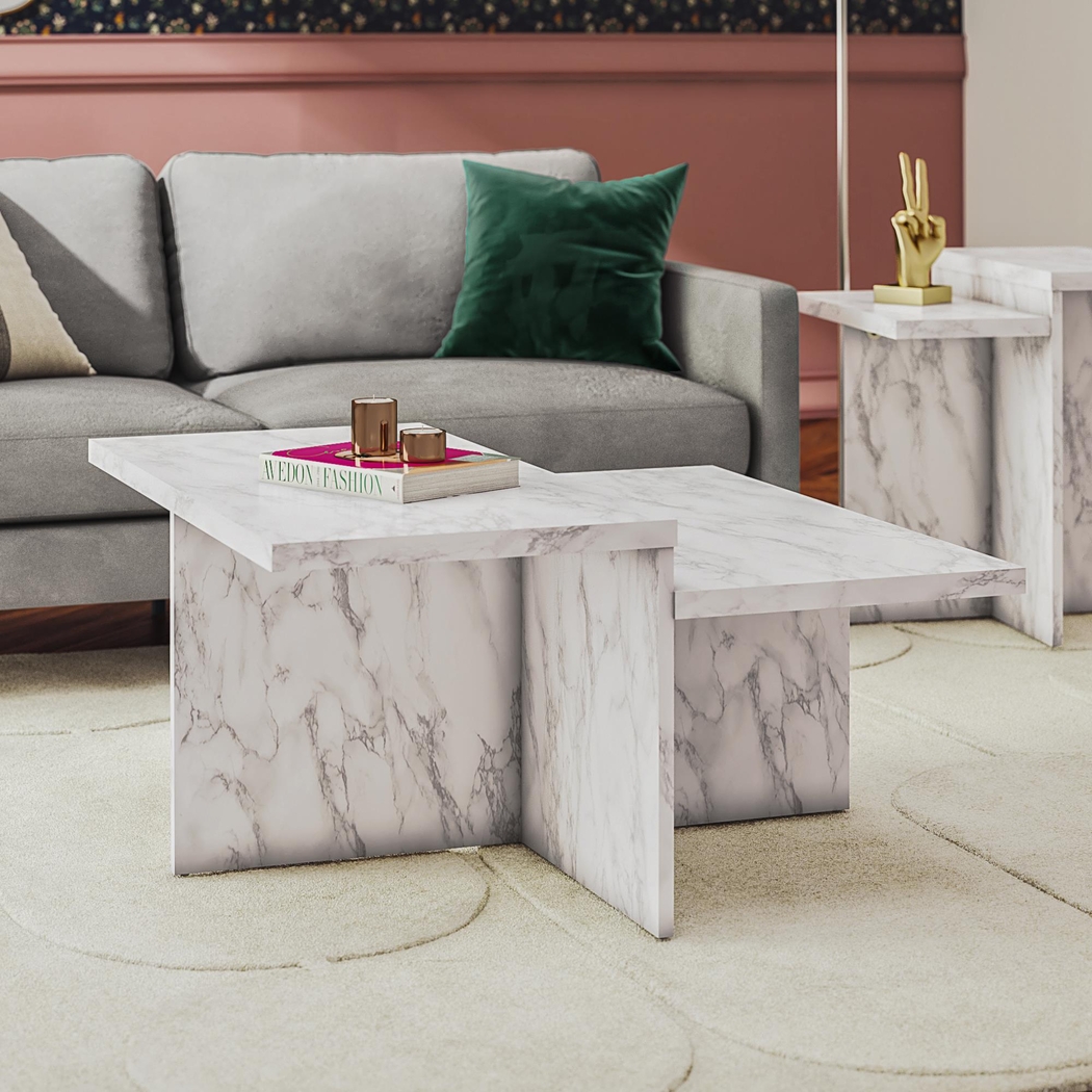 Tamdon White Coffee Table - Thumbnail - Image 2
