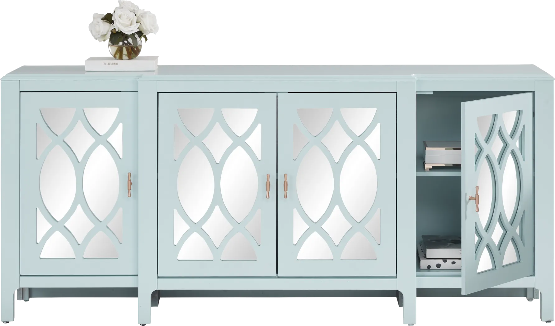 Tameran Blue 4 Door Accent Cabinet - Thumbnail - Image 3