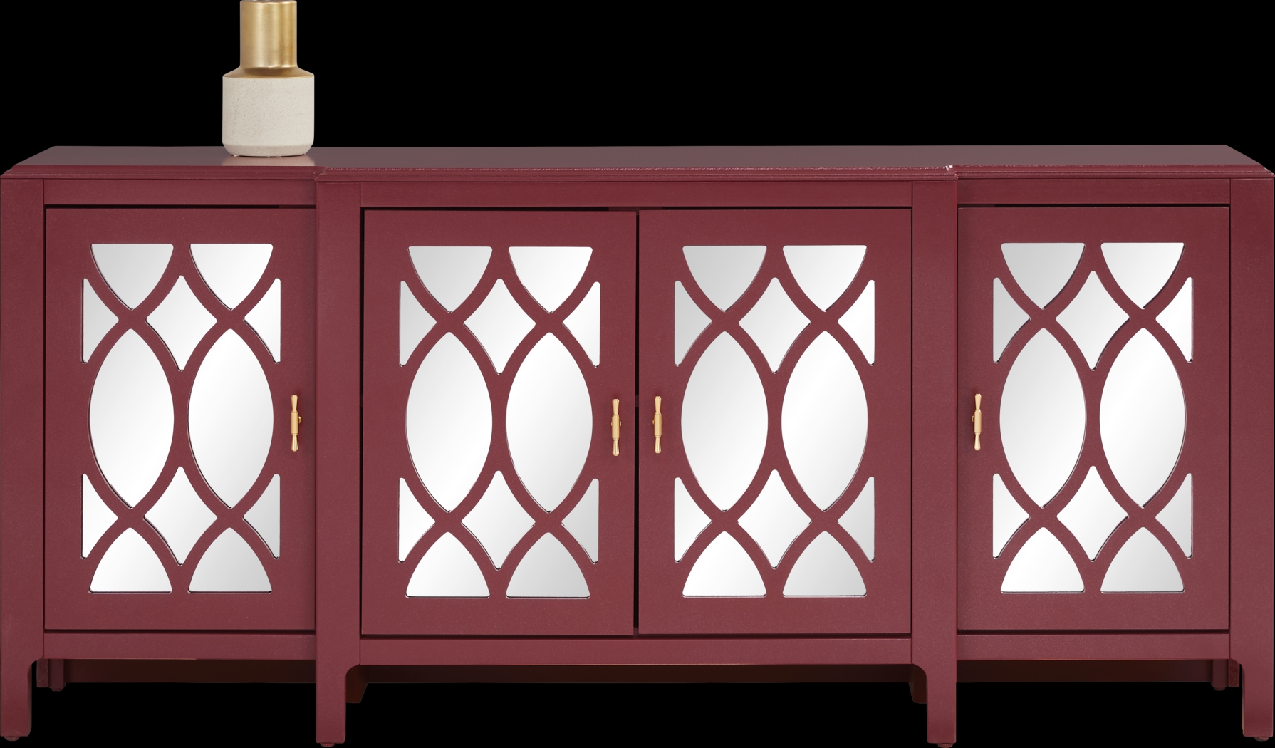 Tameran Red 4 Door Accent Cabinet - Thumbnail - Image 2