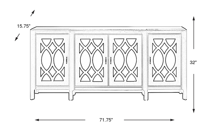 Dimension Image. Please refer to the Dimension Tab on this page for dimension details.