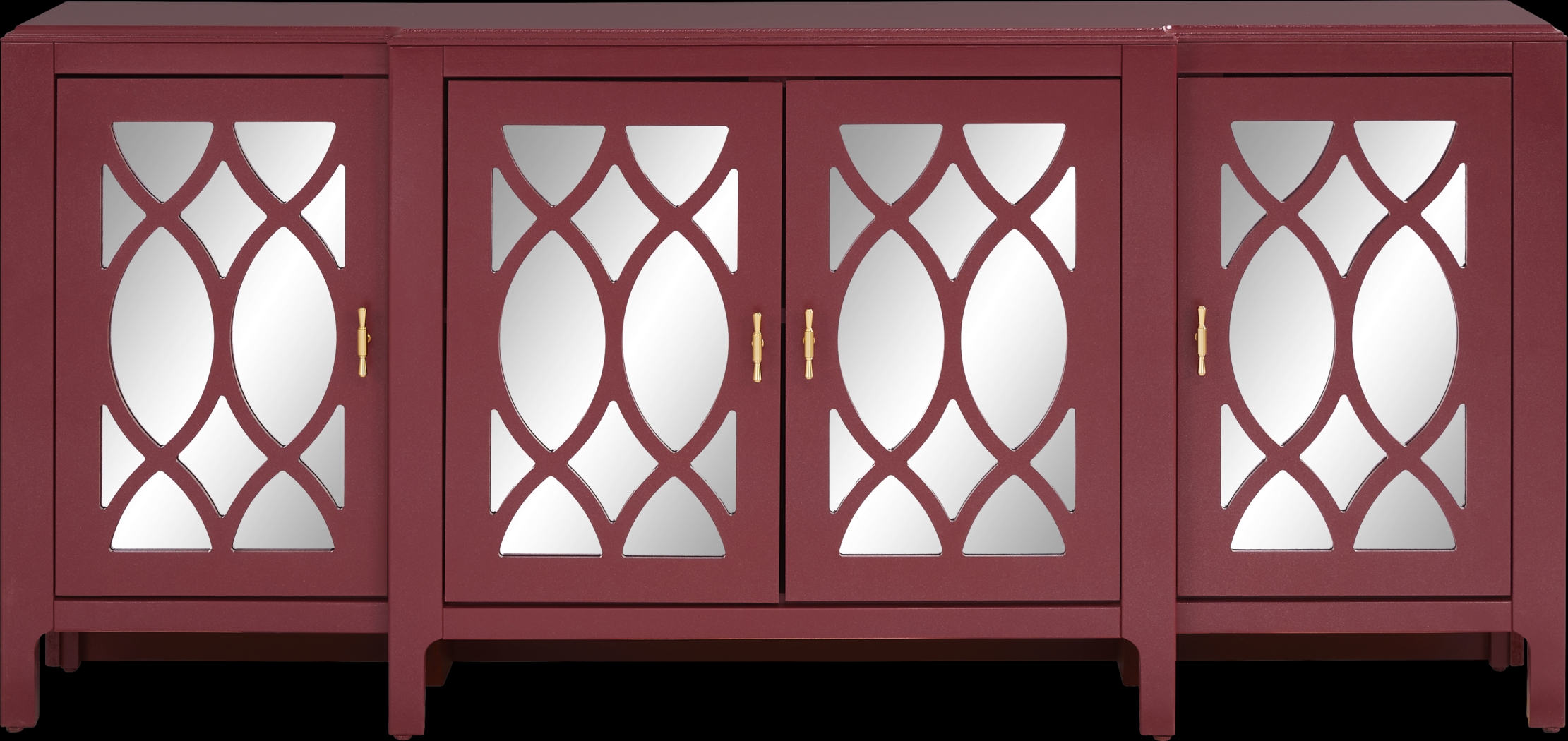 Tameran Red 4 Door Accent Cabinet - Thumbnail - Image 1