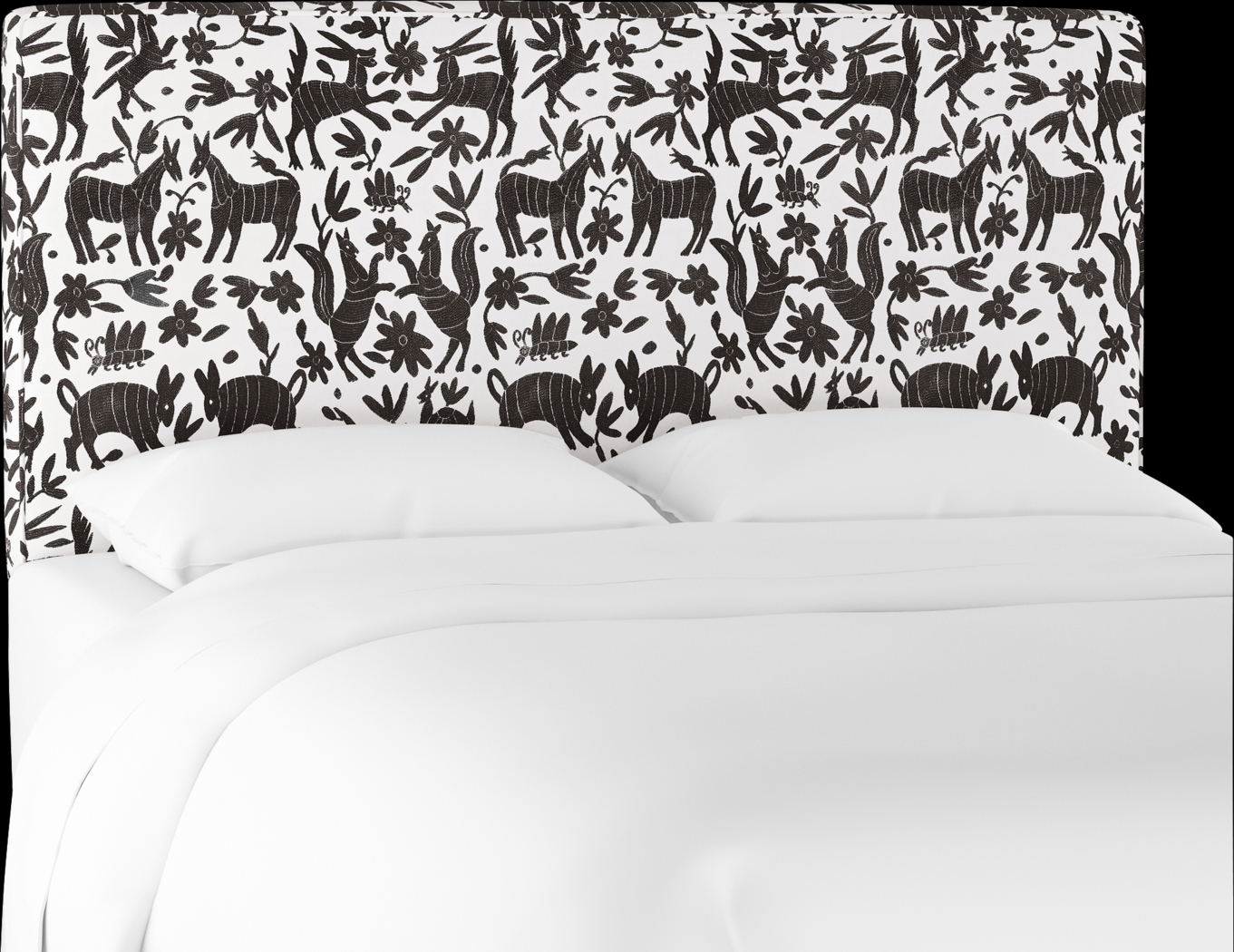 Tamesi Black Queen Upholstered Headboard - Thumbnail - Image 1