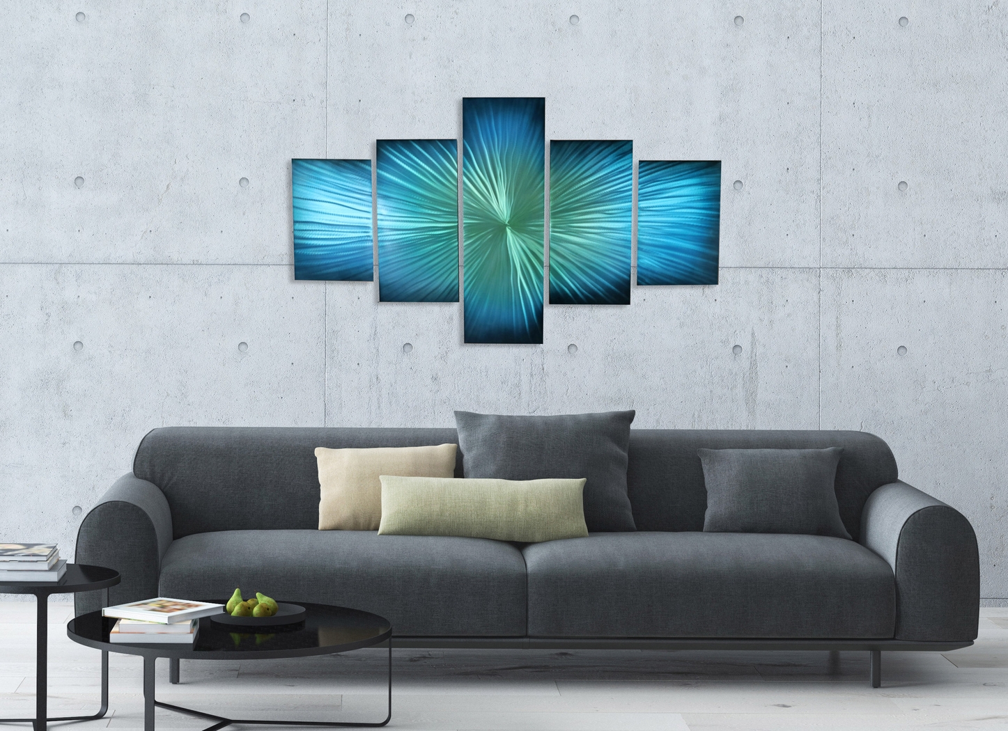 Tamina Navy Wall Decor, Set of 5 - Thumbnail - Image 2