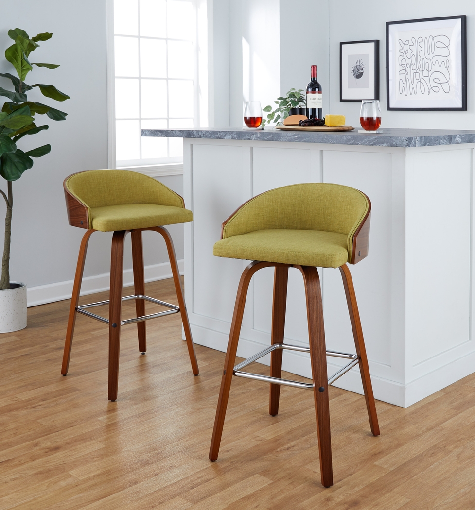 Tanacross Green Swivel Barstool, Set of 2 - Thumbnail - Image 4