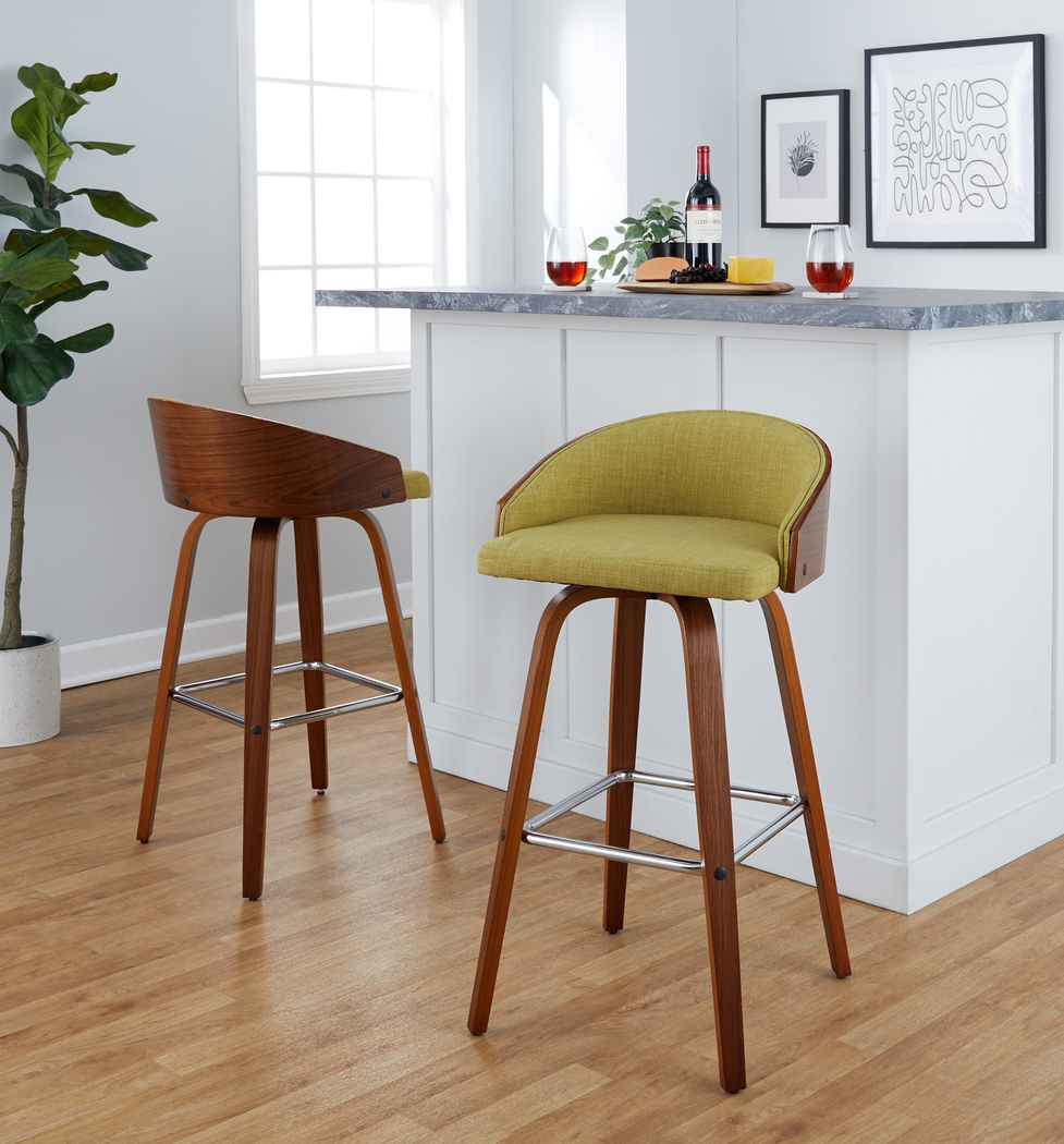 Tanacross Green Swivel Barstool, Set of 2 - Thumbnail - Image 5