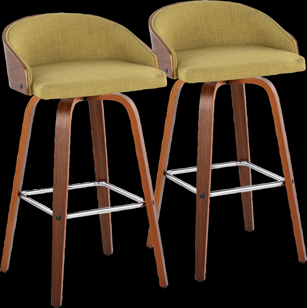 Tanacross Green Swivel Barstool, Set of 2 - Thumbnail - Image 1