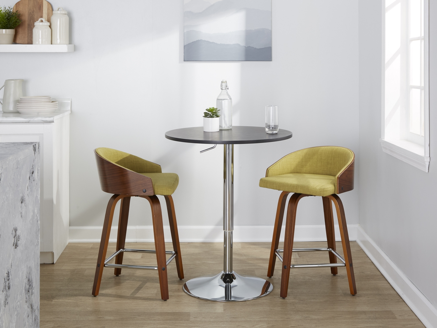 Tanacross Green Swivel Counter Height Stool, Set of 2 - Thumbnail - Image 2