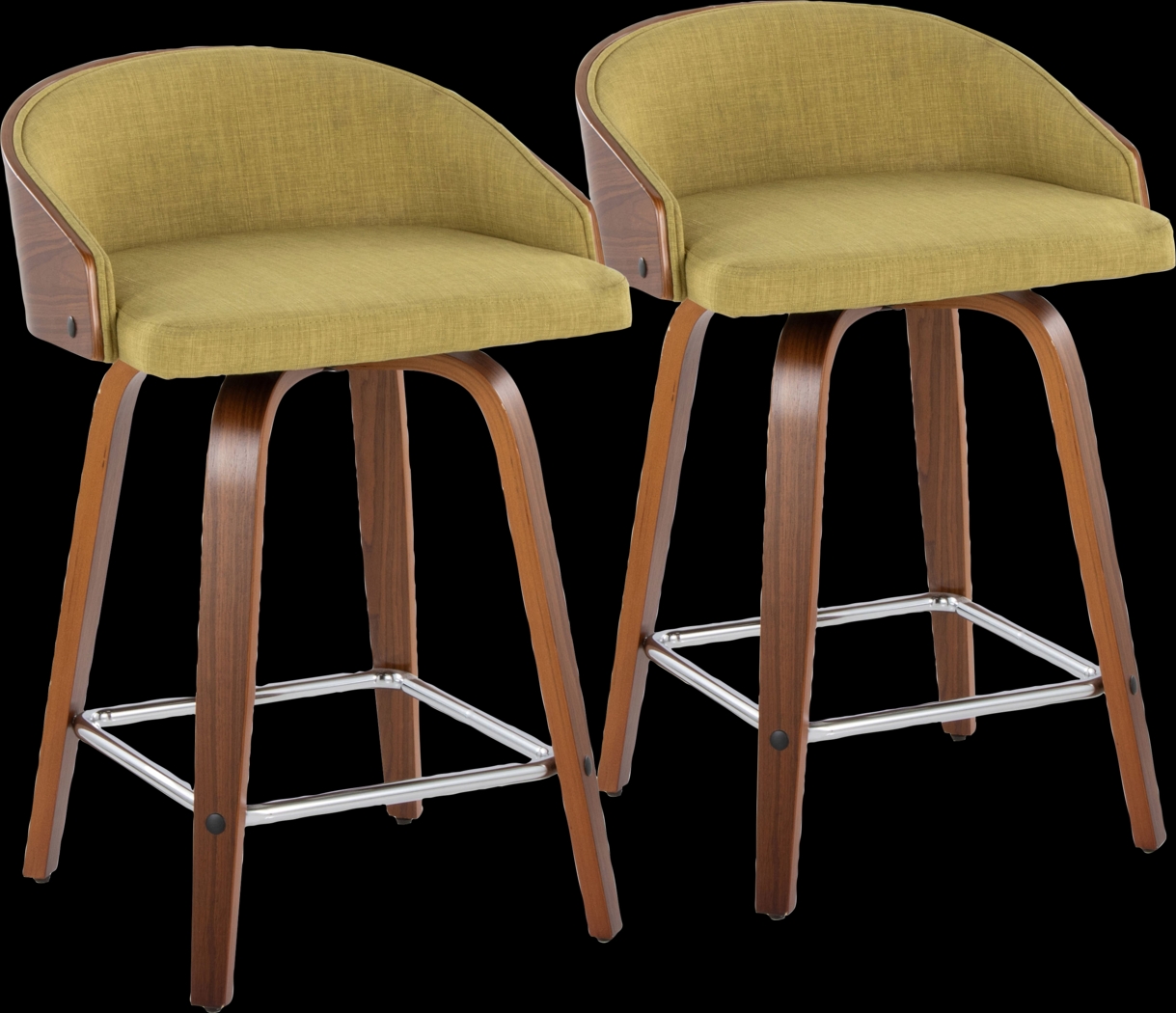 Tanacross Green Swivel Counter Height Stool, Set of 2 - Thumbnail - Image 1