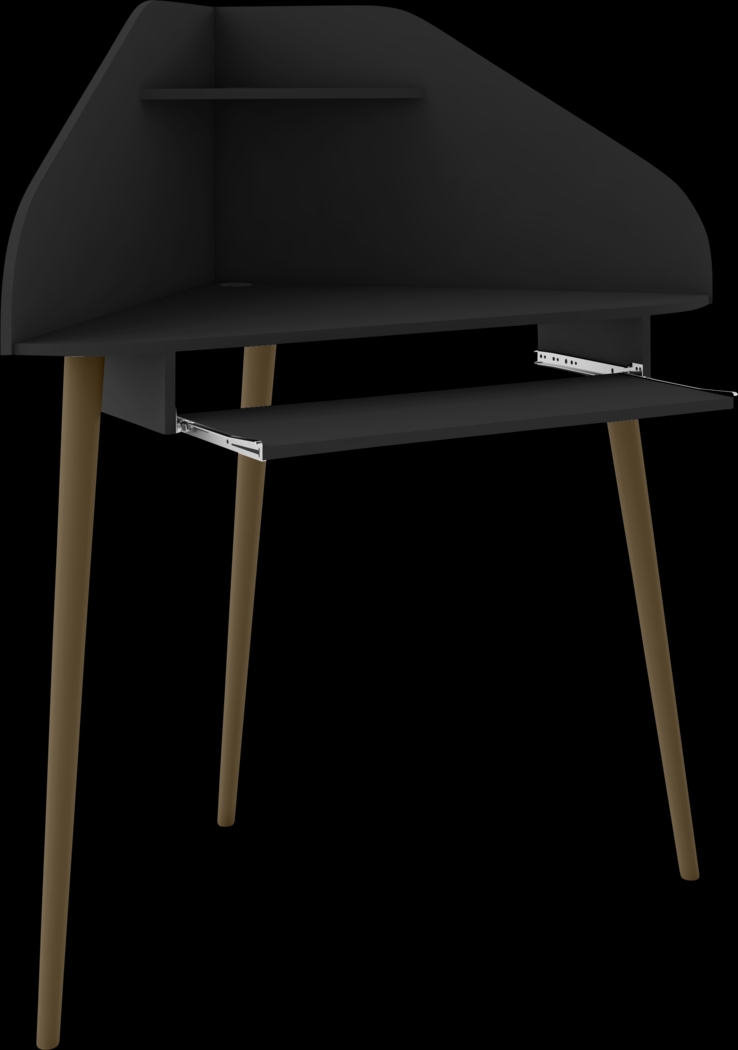 Tanbark Black Corner Desk - Thumbnail - Image 3