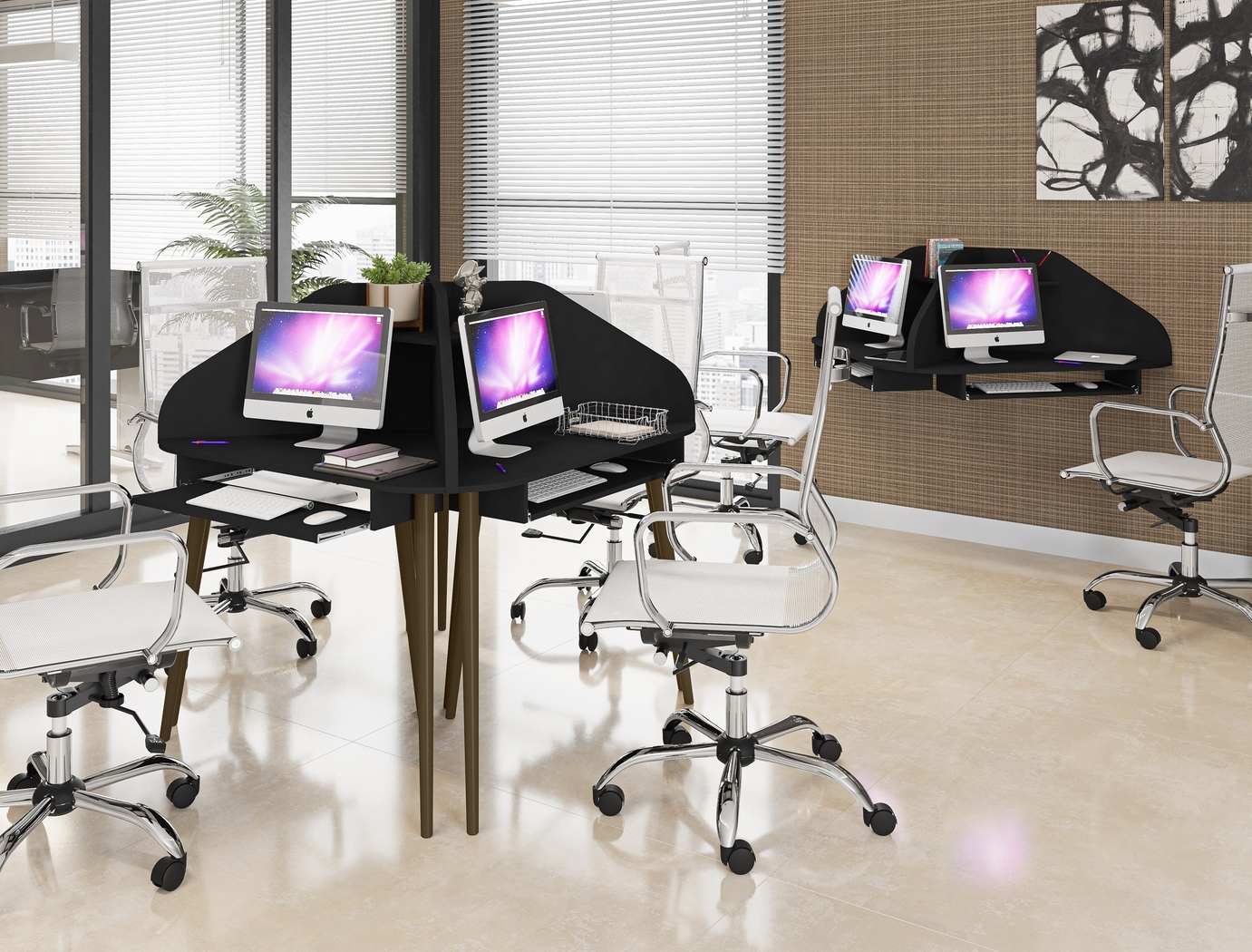 Tanbark Black Corner Desk - Thumbnail - Image 8