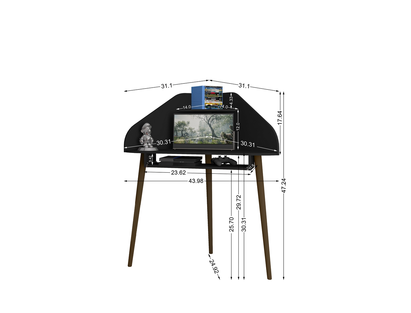 Tanbark Black Corner Desk - Thumbnail - Image 9