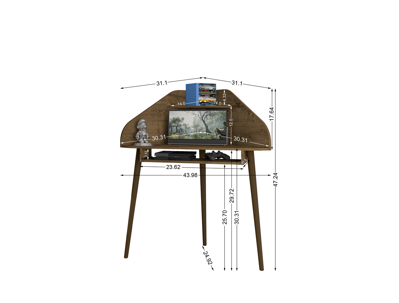 Tanbark Chestnut Corner Desk - Thumbnail - Image 9