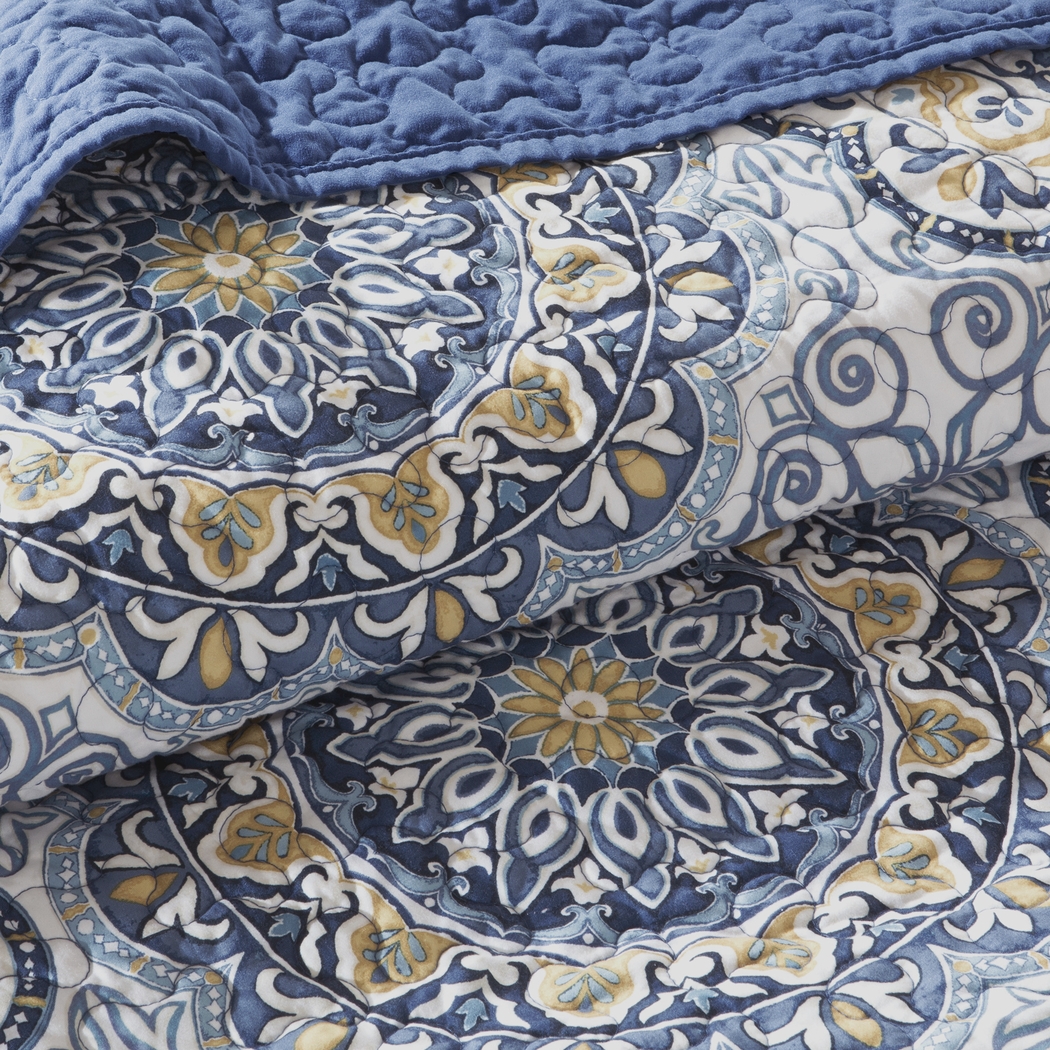 Tangiers Blue 6 Pc Queen Coverlet Set - Thumbnail - Image 3