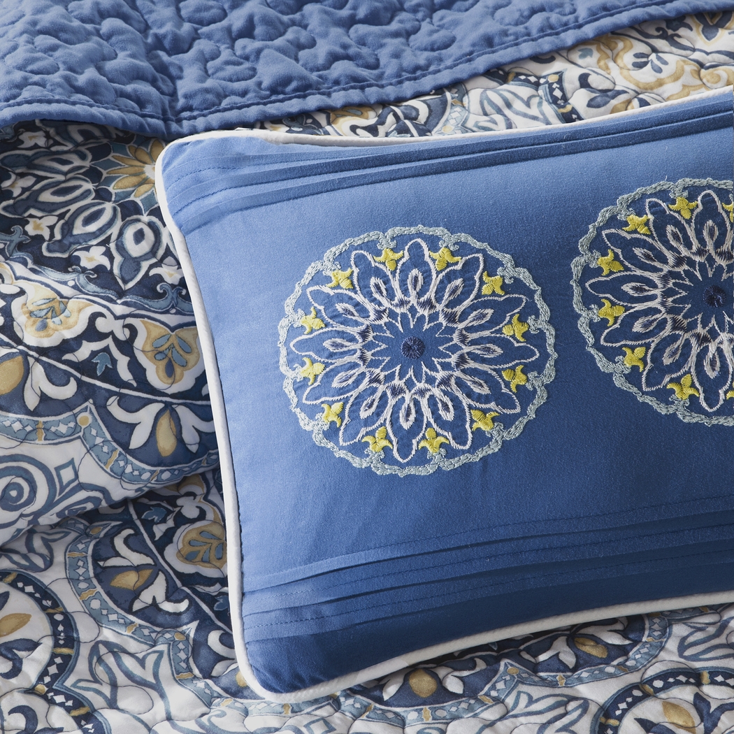 Tangiers Blue 6 Pc Queen Coverlet Set - Thumbnail - Image 6