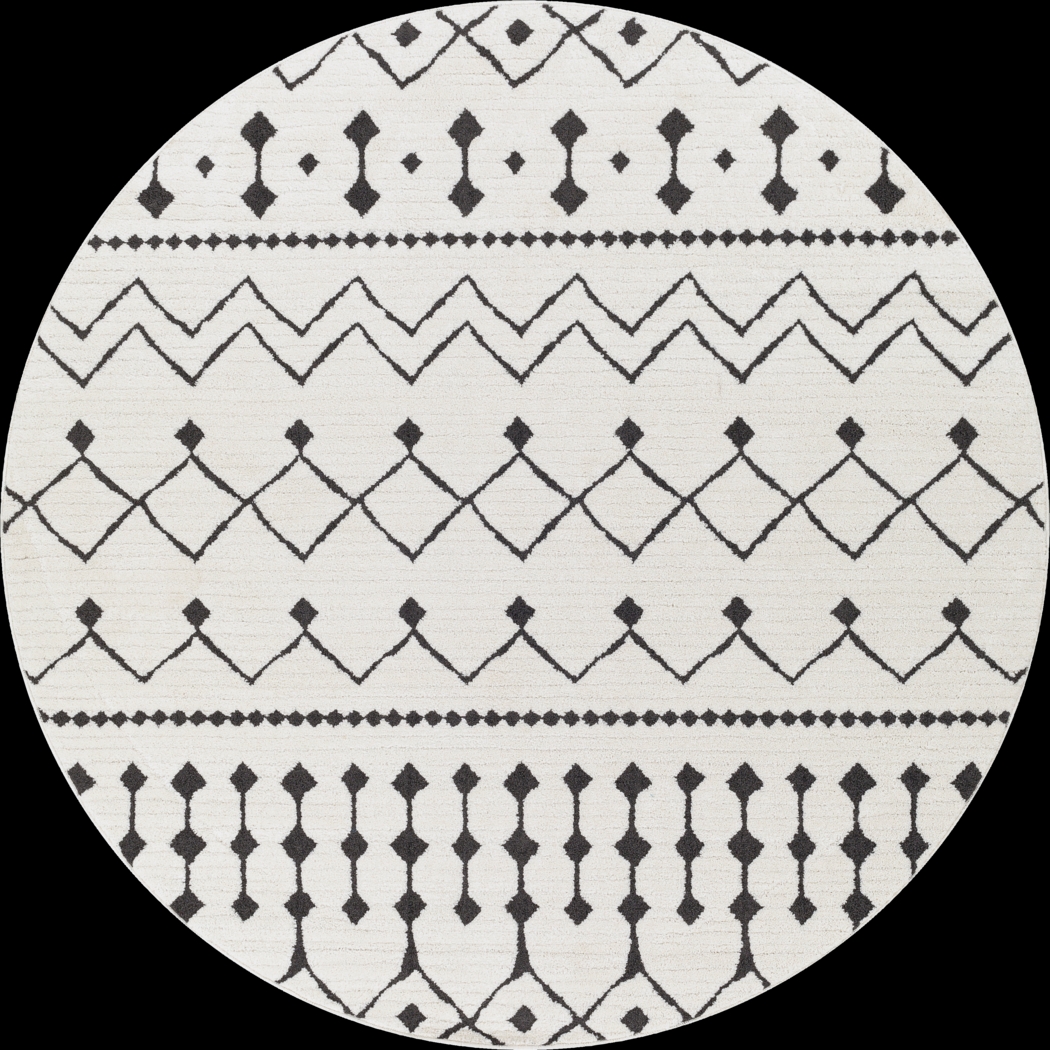 Tanlaw Black 5'3 Round Rug - Thumbnail - Image 1