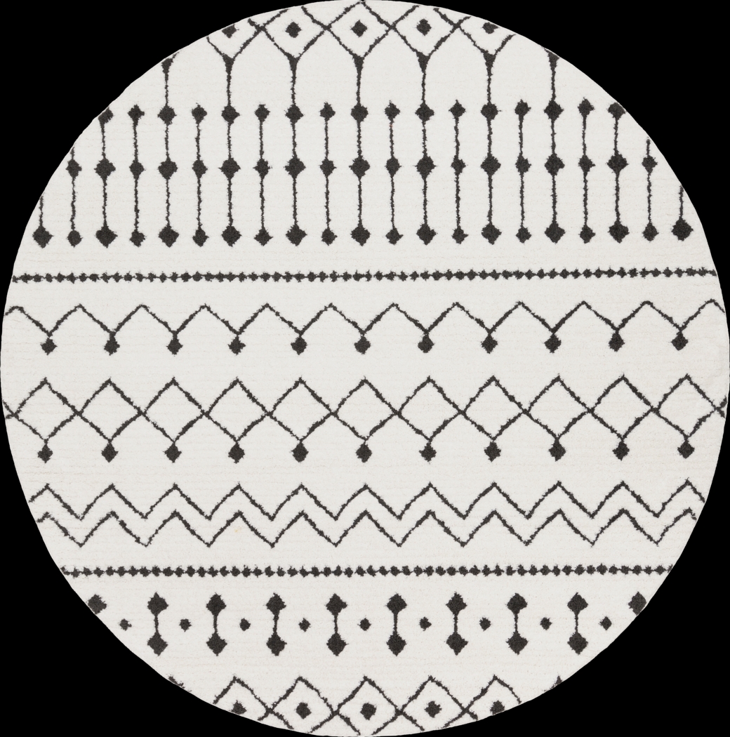 Tanlaw Black 7'10 Round Rug - Thumbnail - Image 1