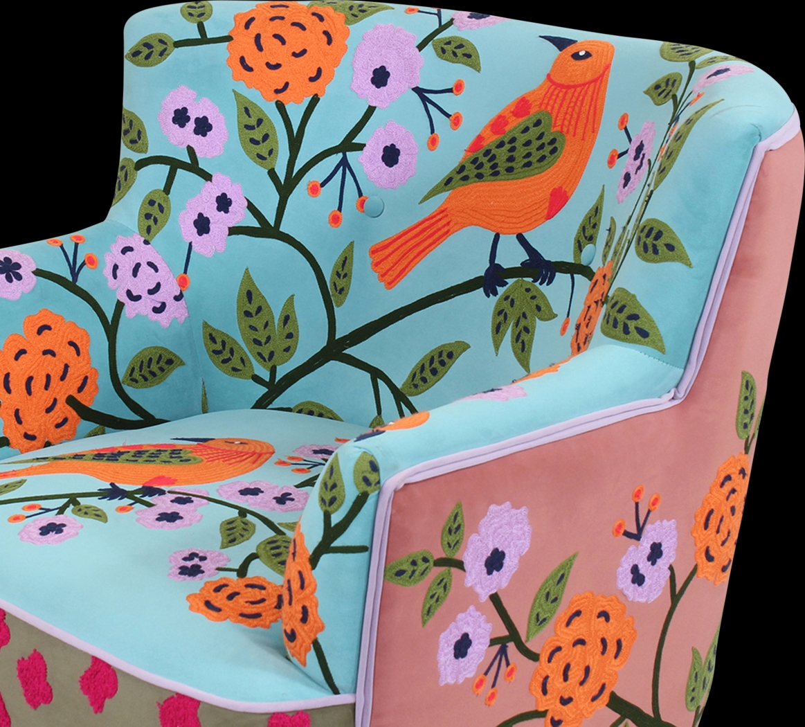 Tansya Blue/Multi Accent Chair - Thumbnail - Image 3